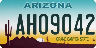 AZ license plate AHO9042