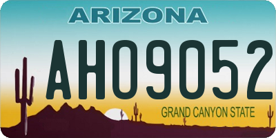 AZ license plate AHO9052