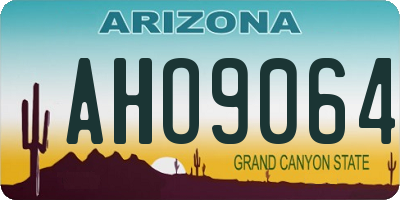 AZ license plate AHO9064