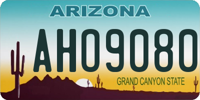 AZ license plate AHO9080