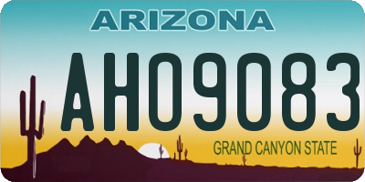 AZ license plate AHO9083