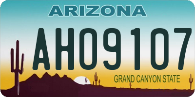 AZ license plate AHO9107