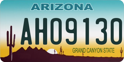 AZ license plate AHO9130