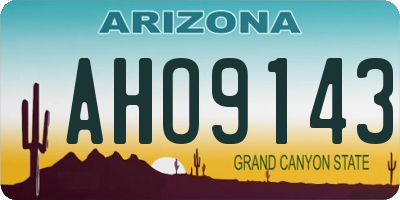 AZ license plate AHO9143