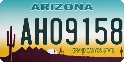 AZ license plate AHO9158