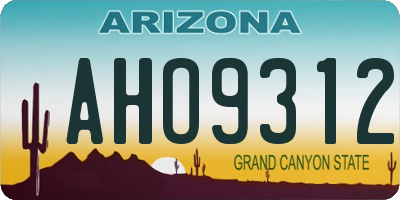 AZ license plate AHO9312