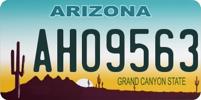 AZ license plate AHO9563