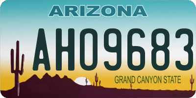 AZ license plate AHO9683