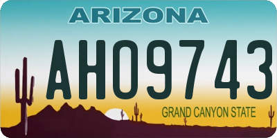 AZ license plate AHO9743