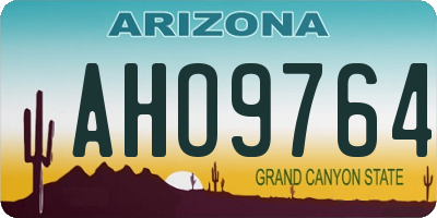 AZ license plate AHO9764