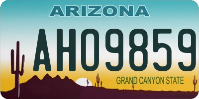 AZ license plate AHO9859