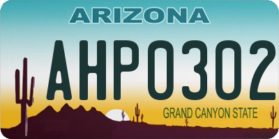 AZ license plate AHP0302
