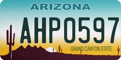 AZ license plate AHP0597