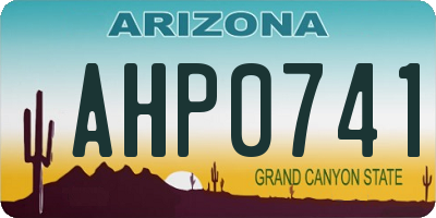 AZ license plate AHP0741