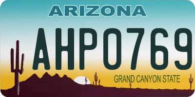 AZ license plate AHP0769