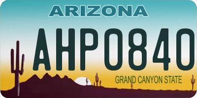 AZ license plate AHP0840