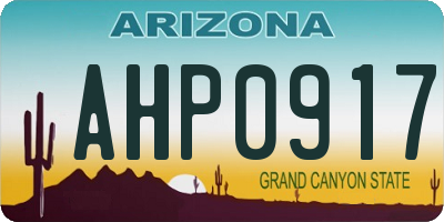 AZ license plate AHP0917