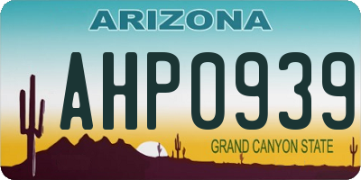 AZ license plate AHP0939