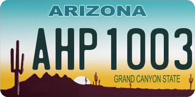 AZ license plate AHP1003