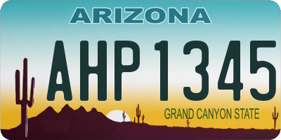 AZ license plate AHP1345