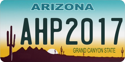 AZ license plate AHP2017