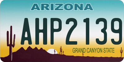 AZ license plate AHP2139
