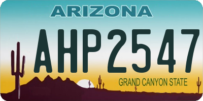 AZ license plate AHP2547