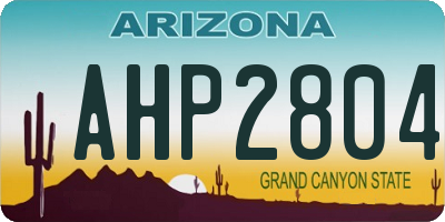 AZ license plate AHP2804