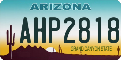 AZ license plate AHP2818