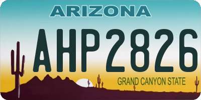 AZ license plate AHP2826