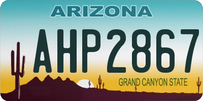 AZ license plate AHP2867