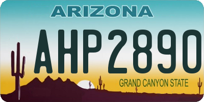 AZ license plate AHP2890