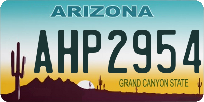 AZ license plate AHP2954