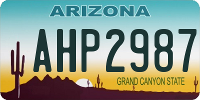 AZ license plate AHP2987