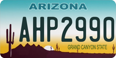AZ license plate AHP2990