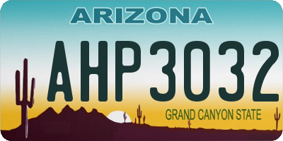 AZ license plate AHP3032