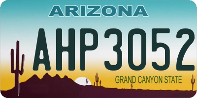 AZ license plate AHP3052