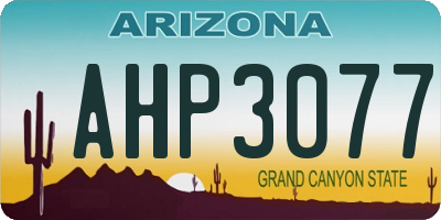 AZ license plate AHP3077