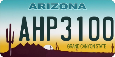 AZ license plate AHP3100