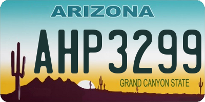 AZ license plate AHP3299