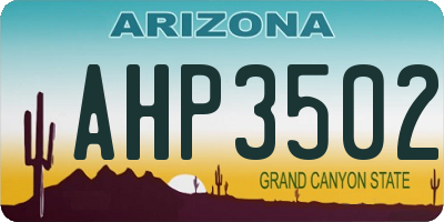 AZ license plate AHP3502