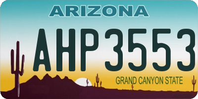 AZ license plate AHP3553