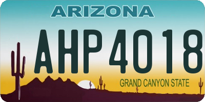 AZ license plate AHP4018