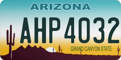 AZ license plate AHP4032