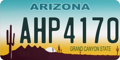AZ license plate AHP4170