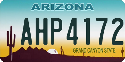 AZ license plate AHP4172