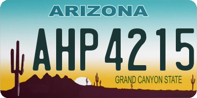 AZ license plate AHP4215