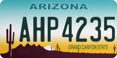 AZ license plate AHP4235