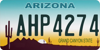 AZ license plate AHP4274