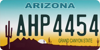 AZ license plate AHP4454